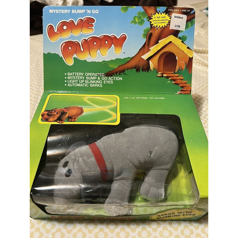 Vintage Battery Operated Mystery Bump ‘N Go Love Puppy NEW In Original Box